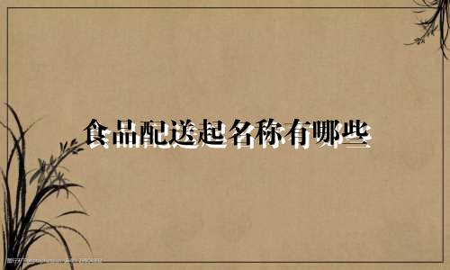 食品配送起名称有哪些