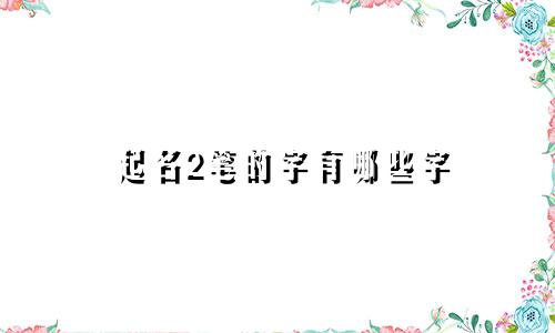 起名2笔的字有哪些字
