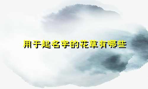 用于起名字的花草有哪些
