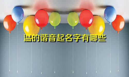 温的谐音起名字有哪些