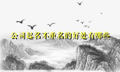 公司起名不重名的好处有哪些