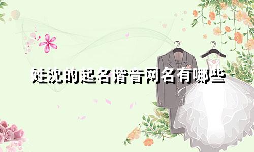 姓沈的起名谐音网名有哪些