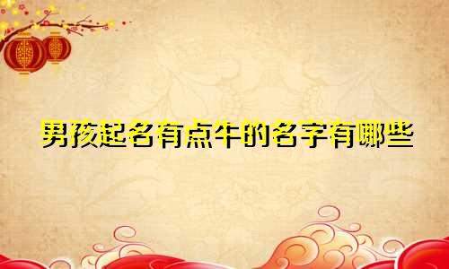 男孩起名有点牛的名字有哪些