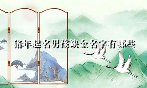 猪年起名男孩缺金名字有哪些