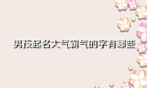男孩起名大气霸气的字有哪些