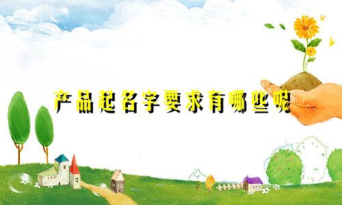 产品起名字要求有哪些呢