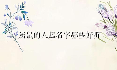 属鼠的人起名字哪些好听