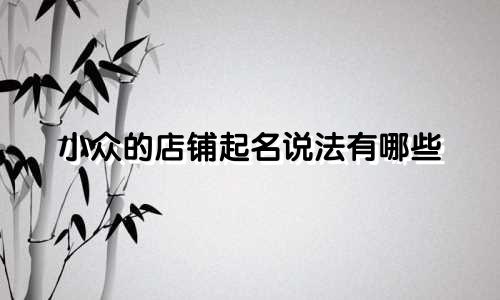 小众的店铺起名说法有哪些