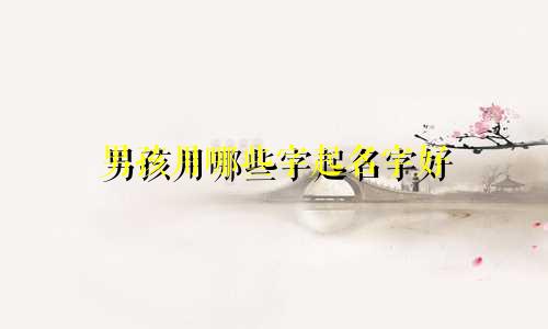 男孩用哪些字起名字好