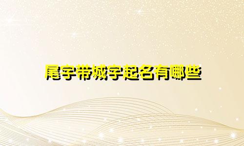 尾字带城字起名有哪些
