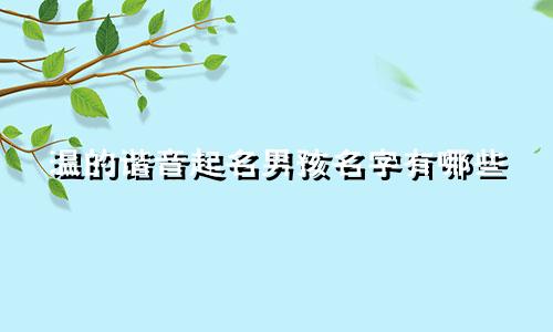 温的谐音起名男孩名字有哪些