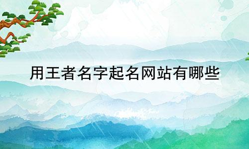 用王者名字起名网站有哪些