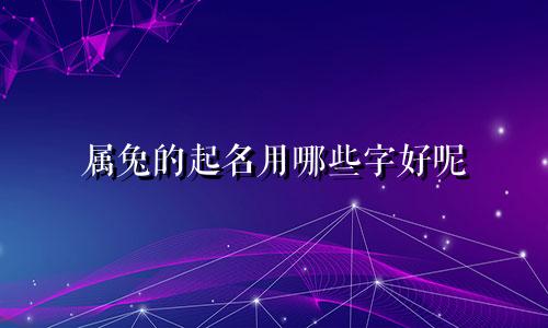 属兔的起名用哪些字好呢