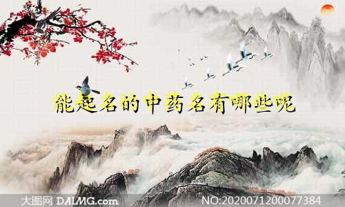 能起名的中药名有哪些呢