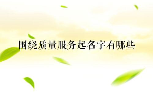 围绕质量服务起名字有哪些
