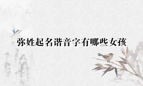 弥姓起名谐音字有哪些女孩