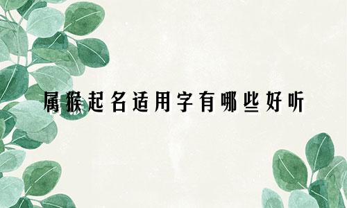 属猴起名适用字有哪些好听