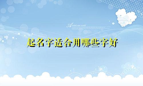 起名字适合用哪些字好