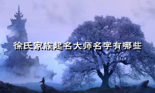 徐氏家族起名大师名字有哪些