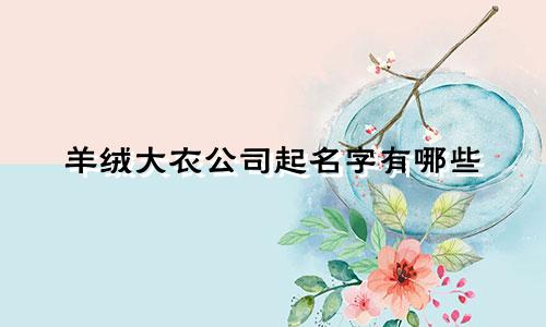 羊绒大衣公司起名字有哪些