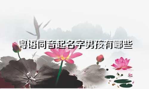 粤语同音起名字男孩有哪些