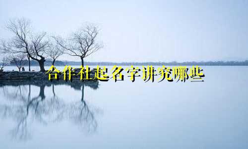 合作社起名字讲究哪些