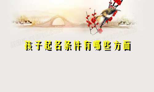 孩子起名条件有哪些方面