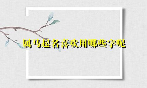 属马起名喜欢用哪些字呢