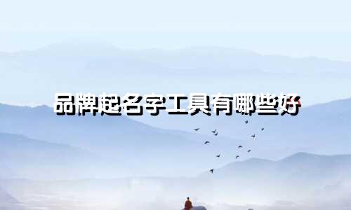 品牌起名字工具有哪些好