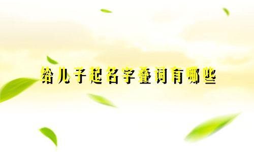 给儿子起名字叠词有哪些