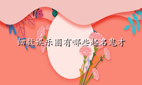 细数娱乐圈有哪些起名鬼才