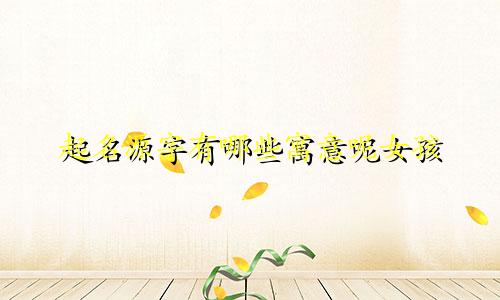 起名源字有哪些寓意呢女孩