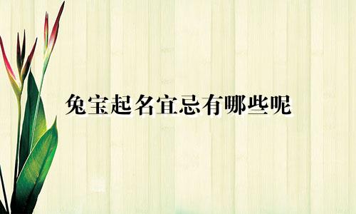 兔宝起名宜忌有哪些呢
