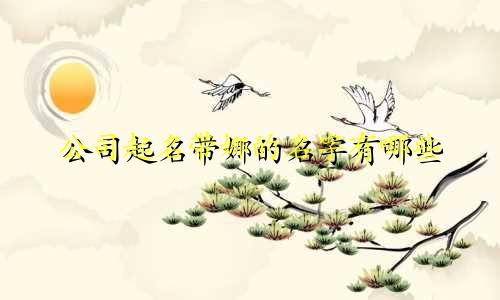 公司起名带娜的名字有哪些