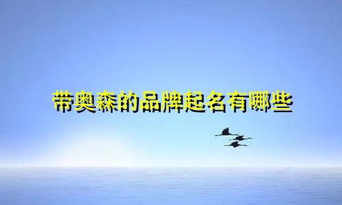 带奥森的品牌起名有哪些