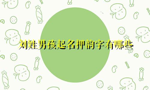 刘姓男孩起名押韵字有哪些