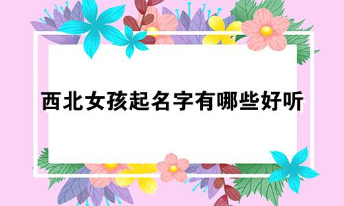 西北女孩起名字有哪些好听