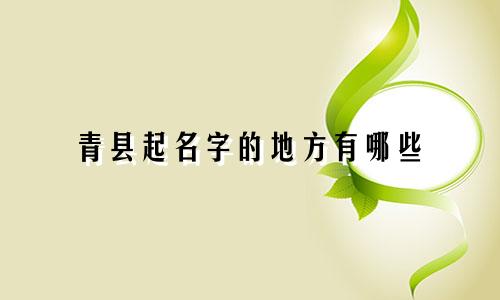 青县起名字的地方有哪些