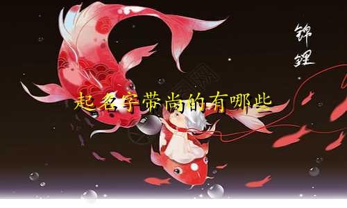 起名字带尚的有哪些