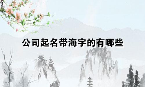 公司起名带海字的有哪些