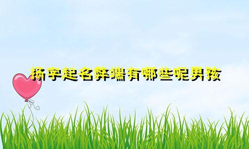 扬字起名弊端有哪些呢男孩