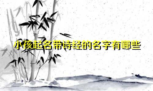小孩起名带诗经的名字有哪些