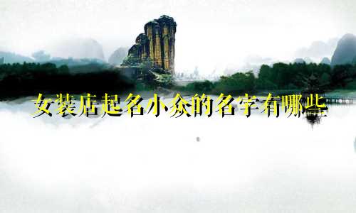 女装店起名小众的名字有哪些