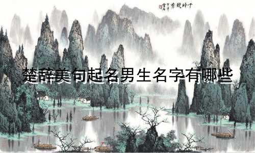 楚辞美句起名男生名字有哪些