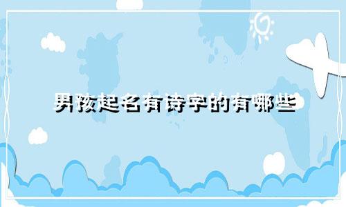 男孩起名有诗字的有哪些