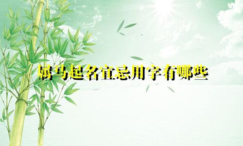 属马起名宜忌用字有哪些