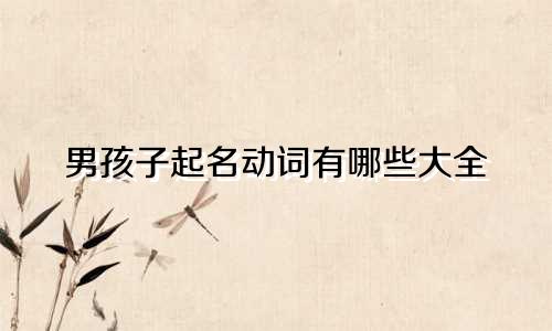 男孩子起名动词有哪些大全
