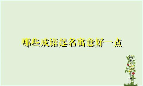 哪些成语起名寓意好一点