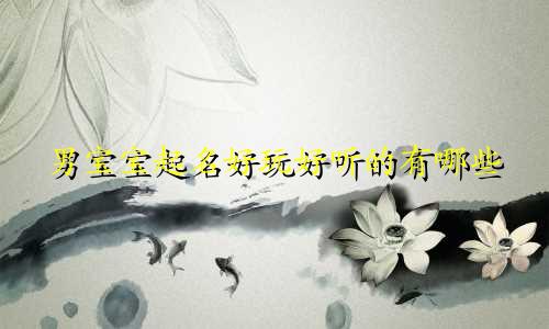 男宝宝起名好玩好听的有哪些