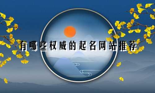 有哪些权威的起名网站推荐